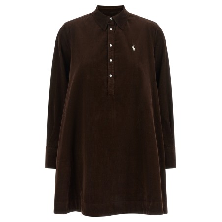 Corduroy dress with embroidery