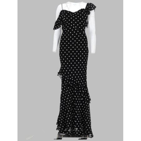 ABITO LUNGO IN GEORGETTE A POIS