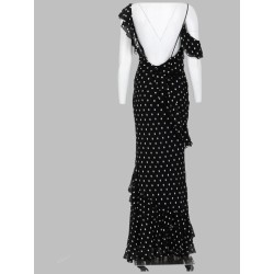 ABITO LUNGO IN GEORGETTE A POIS