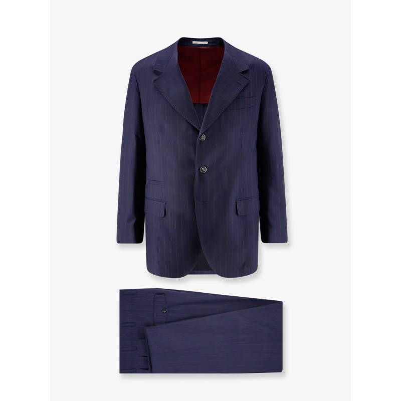 Virgin wool suit with pinstripe pattern