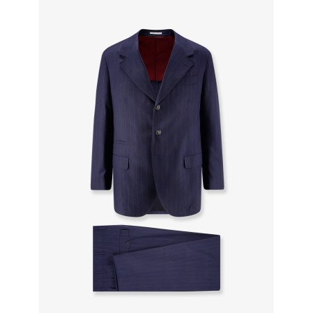 Virgin wool suit with pinstripe pattern