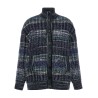 Check wool cardigan