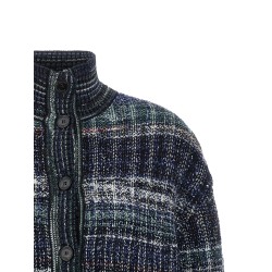 Check wool cardigan