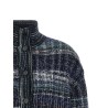 Check wool cardigan