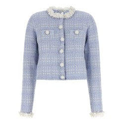 Check knit jacket