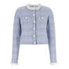 Check knit jacket