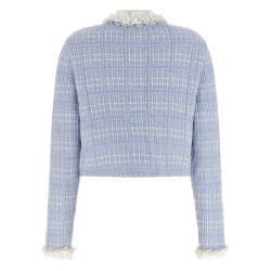 Check knit jacket