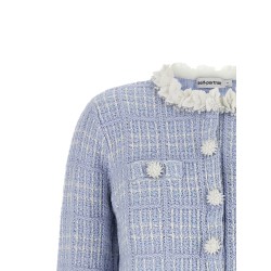 Check knit jacket