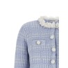 Check knit jacket