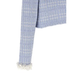 Check knit jacket
