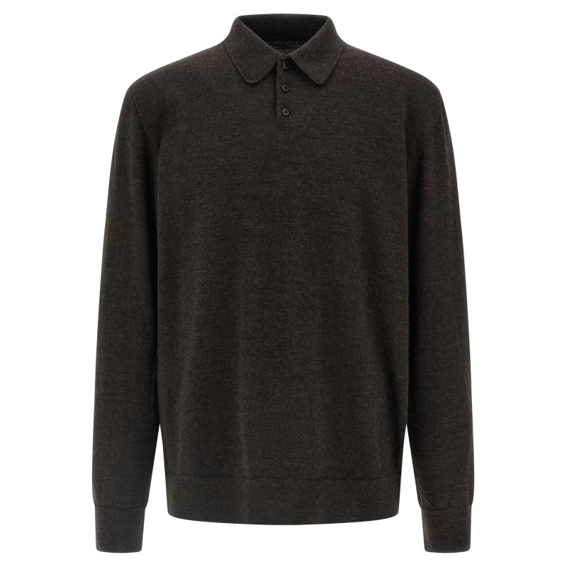 Suede patch polo shirt