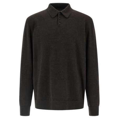 Suede patch polo shirt
