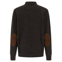 Suede patch polo shirt