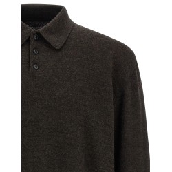 Suede patch polo shirt