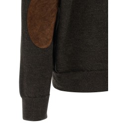 Suede patch polo shirt