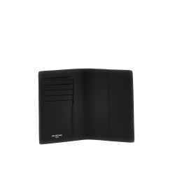 Logo leather passport holder