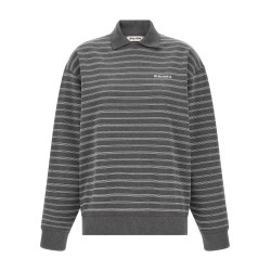 Striped Collared Sweatshirt