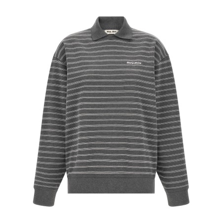 Striped Collared Sweatshirt