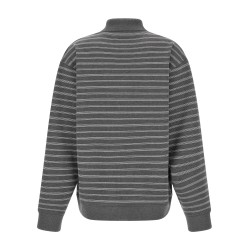 Striped Collared Sweatshirt