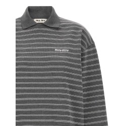 Striped Collared Sweatshirt