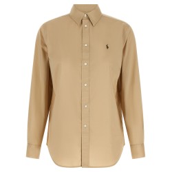 Logo embroidery cotton shirt