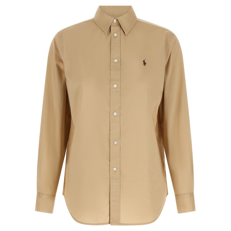 Logo embroidery cotton shirt
