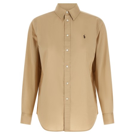 Logo embroidery cotton shirt