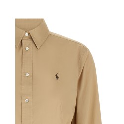 Logo embroidery cotton shirt