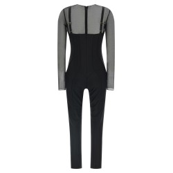 Jersey and tulle jumpsuit