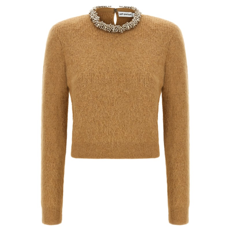 Sweater with jewel embroidery