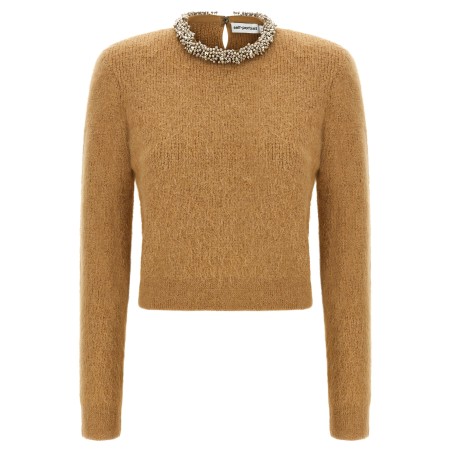 Sweater with jewel embroidery