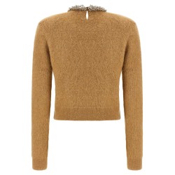 Sweater with jewel embroidery