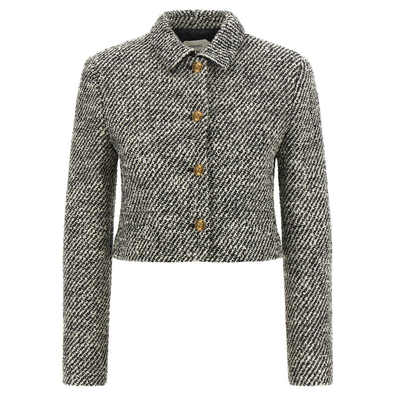 Bouclé wool blend blouson jacket