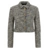 Bouclé wool blend blouson jacket