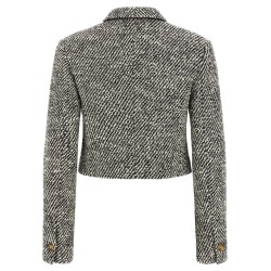 Bouclé wool blend blouson jacket