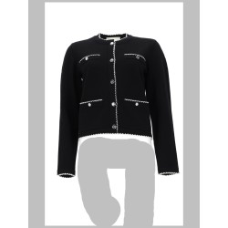 CARDIGAN "KENDRA" IN LANA CON BORDI SMERLATI