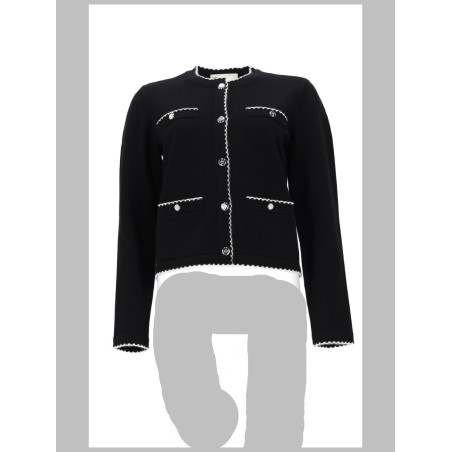 CARDIGAN "KENDRA" IN LANA CON BORDI SMERLATI
