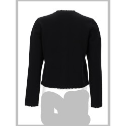 CARDIGAN "KENDRA" IN LANA CON BORDI SMERLATI