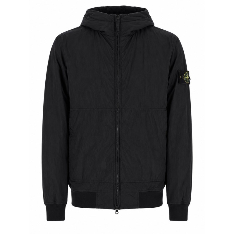 GIACCA BOMBER CON PATCH LOGO E CAPPUCCIO