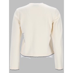 CARDIGAN "KENDRA" IN LANA CON BORDI SMERLATI