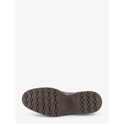 Suede loafers with metal logo