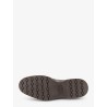 Suede loafers with metal logo