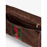 Paparazzo suede handbag with iconic Web Detail on the front