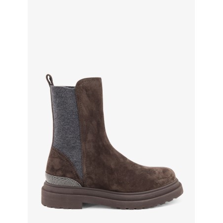 Suede boots with Monili details