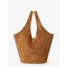 Play suede shoulder bag with contrasting logo