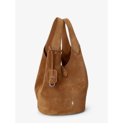 Play suede shoulder bag with contrasting logo