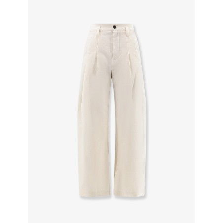 Baggy Wrinkled wool and cotton trousers