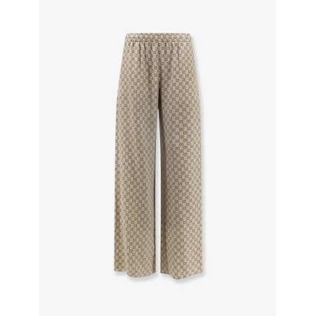 Gucci Primavera silk trousers with GG print
