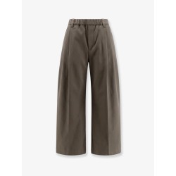 Cotton trousers with elastic and Monili detail