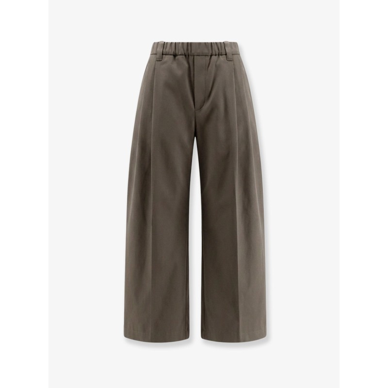 Cotton trousers with elastic and Monili detail